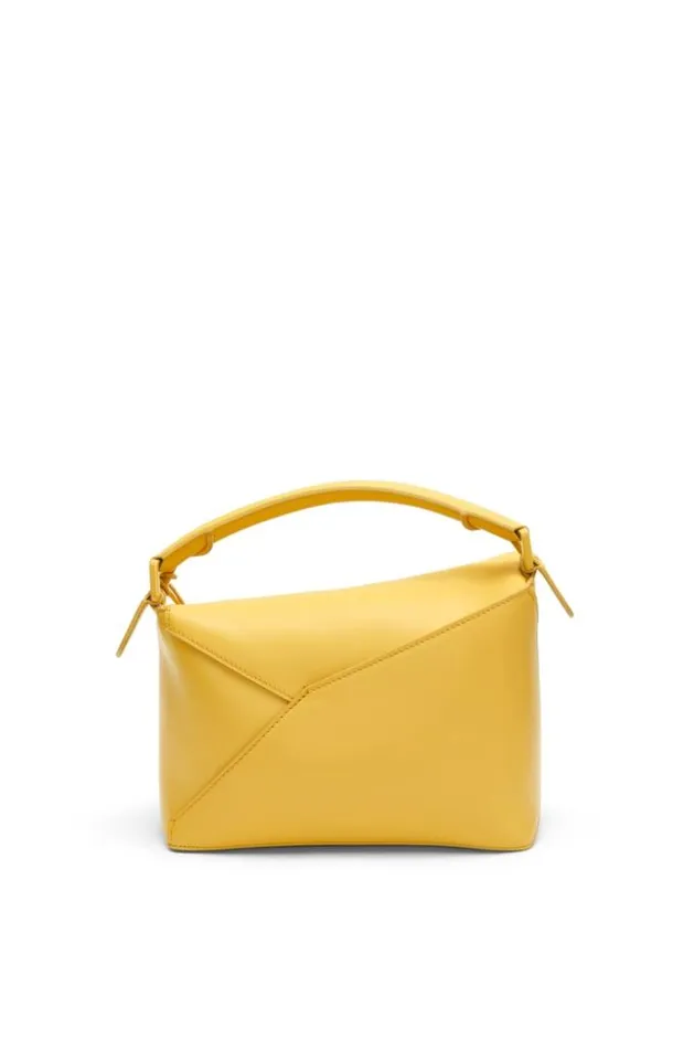 Loewe Small Puzzle Bag In Satin Calfskin Pale Yellow Glaze Women Shoulder Bags