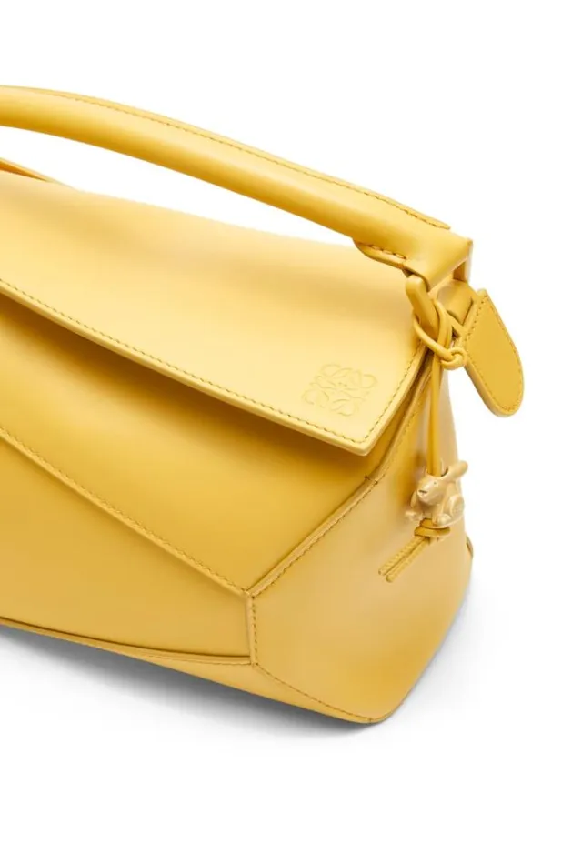 Loewe Small Puzzle Bag In Satin Calfskin Pale Yellow Glaze Women Shoulder Bags