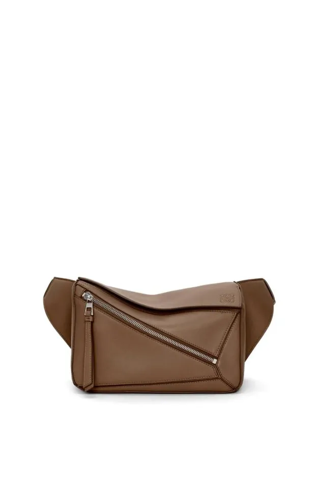 Loewe Small Puzzle Bumbag In Classic Calfskin Winter Brown Men Shoulder Bags