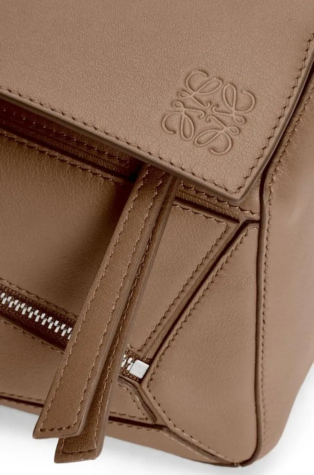 Loewe Small Puzzle Bumbag In Classic Calfskin Winter Brown Men Shoulder Bags