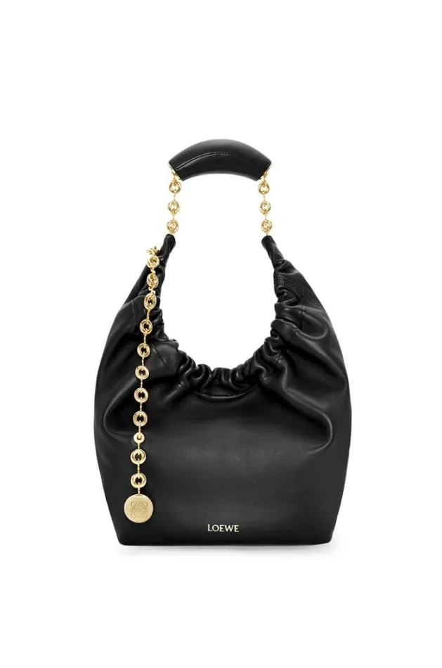 Loewe Small Squeeze Bag In Nappa Lambskin Black Women Crossbody Bags