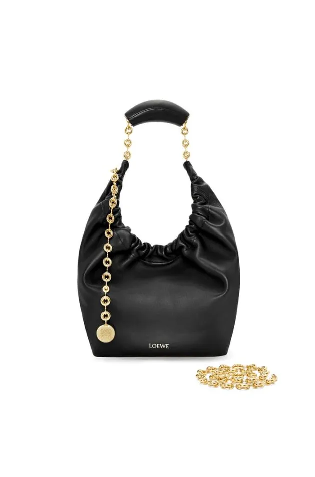 Loewe Small Squeeze Bag In Nappa Lambskin Black Women Crossbody Bags