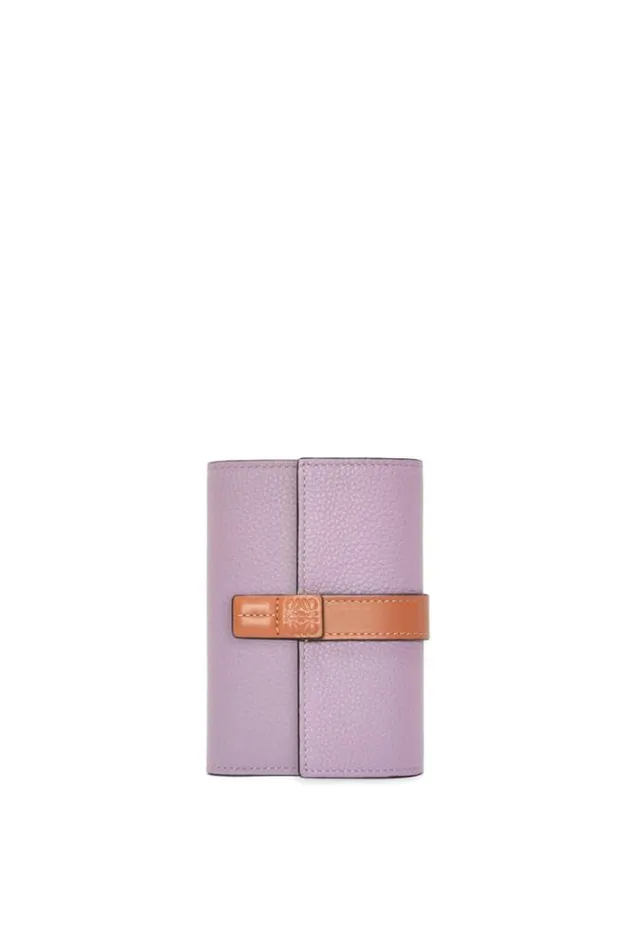 Loewe Small Vertical Wallet In Soft Grained Calfskin Dirty Mauvetan Women Small Wallets