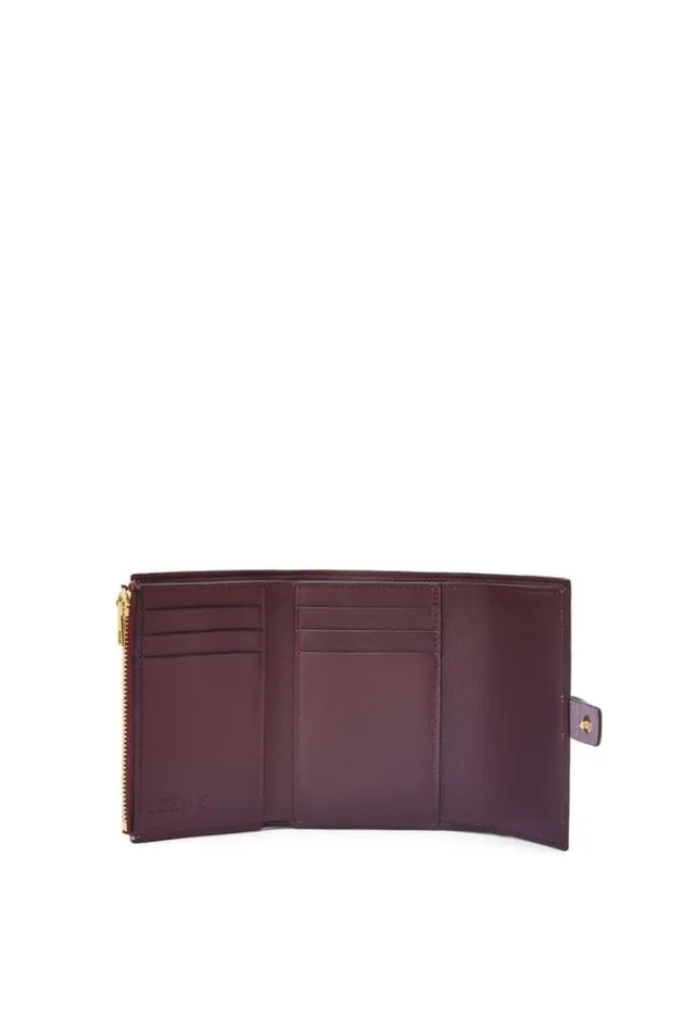 Loewe Small Vertical Wallet In Soft Grained Calfskin Dirty Mauvetan Women Small Wallets