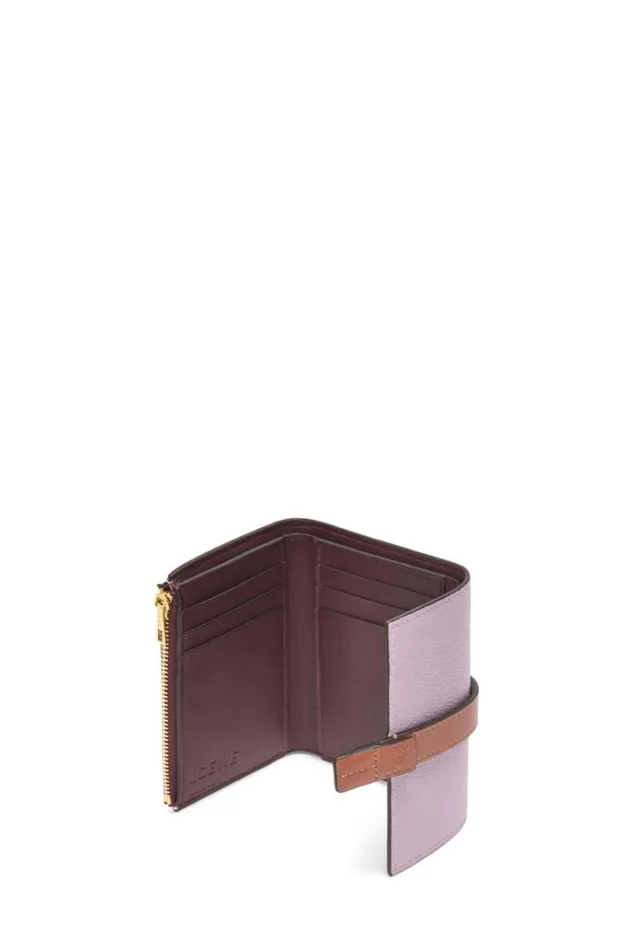 Loewe Small Vertical Wallet In Soft Grained Calfskin Dirty Mauvetan Women Small Wallets