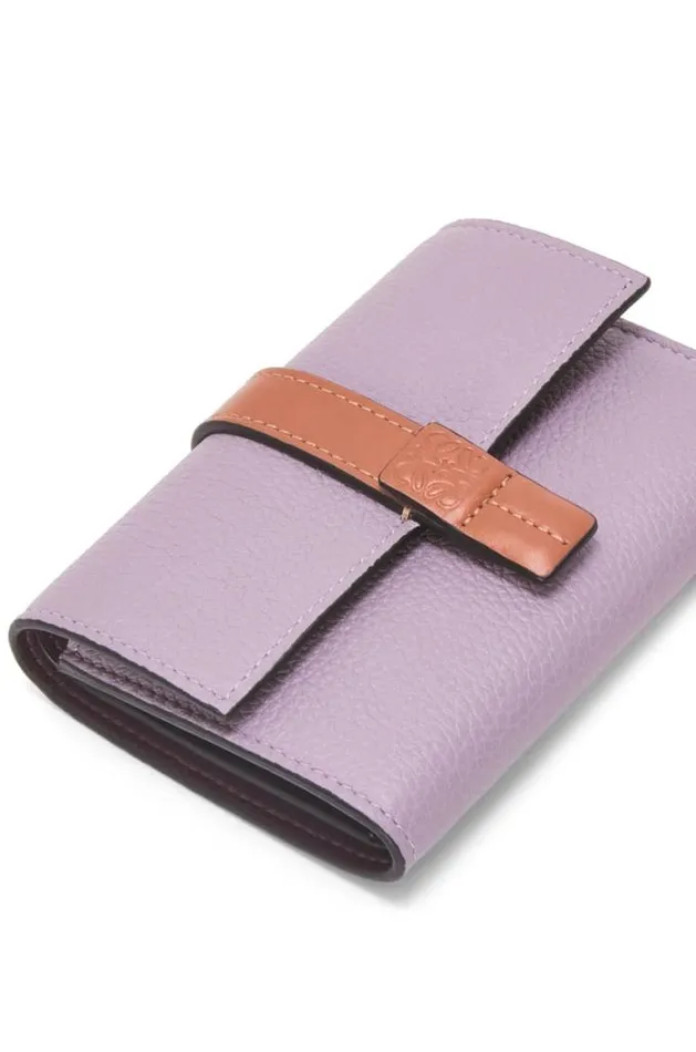 Loewe Small Vertical Wallet In Soft Grained Calfskin Dirty Mauvetan Women Small Wallets