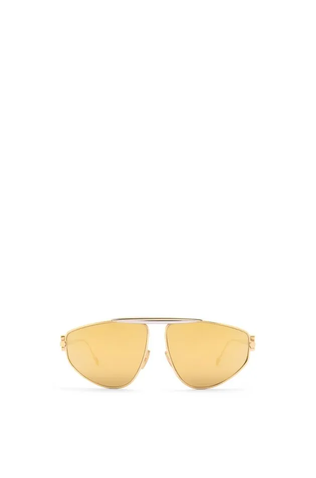Loewe Spoiler New Aviator Sunglasses In Metal Gold Multitone Women Sunglasses