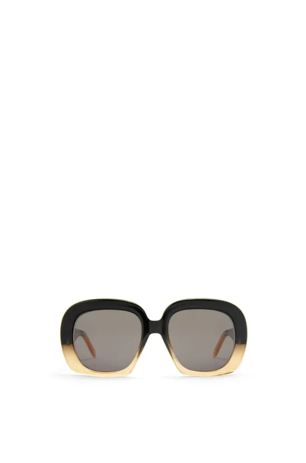 Loewe Square Halfmoon Sunglasses In Acetate Gradient Blackbeige Women Sunglasses