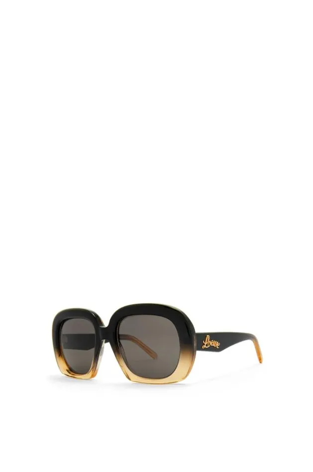 Loewe Square Halfmoon Sunglasses In Acetate Gradient Blackbeige Women Sunglasses