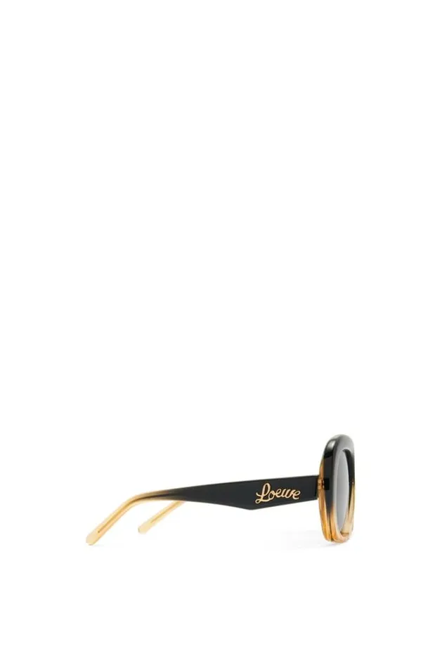 Loewe Square Halfmoon Sunglasses In Acetate Gradient Blackbeige Women Sunglasses