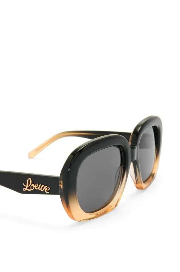 Loewe Square Halfmoon Sunglasses In Acetate Gradient Blackbeige Women Sunglasses