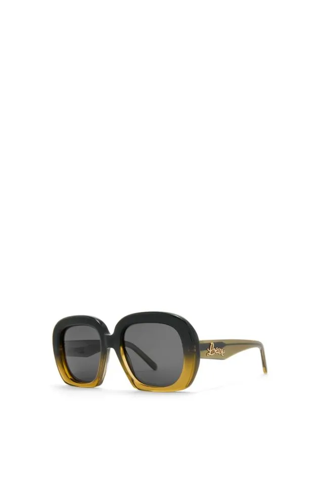 Loewe Square Halfmoon Sunglasses In Acetate Gradient Green Women Sunglasses