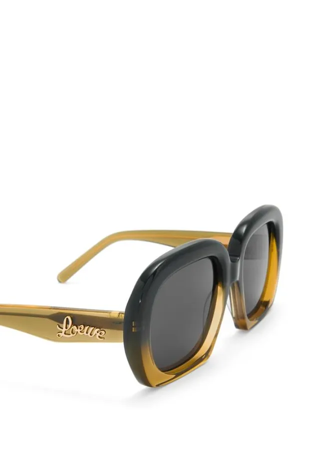 Loewe Square Halfmoon Sunglasses In Acetate Gradient Green Women Sunglasses