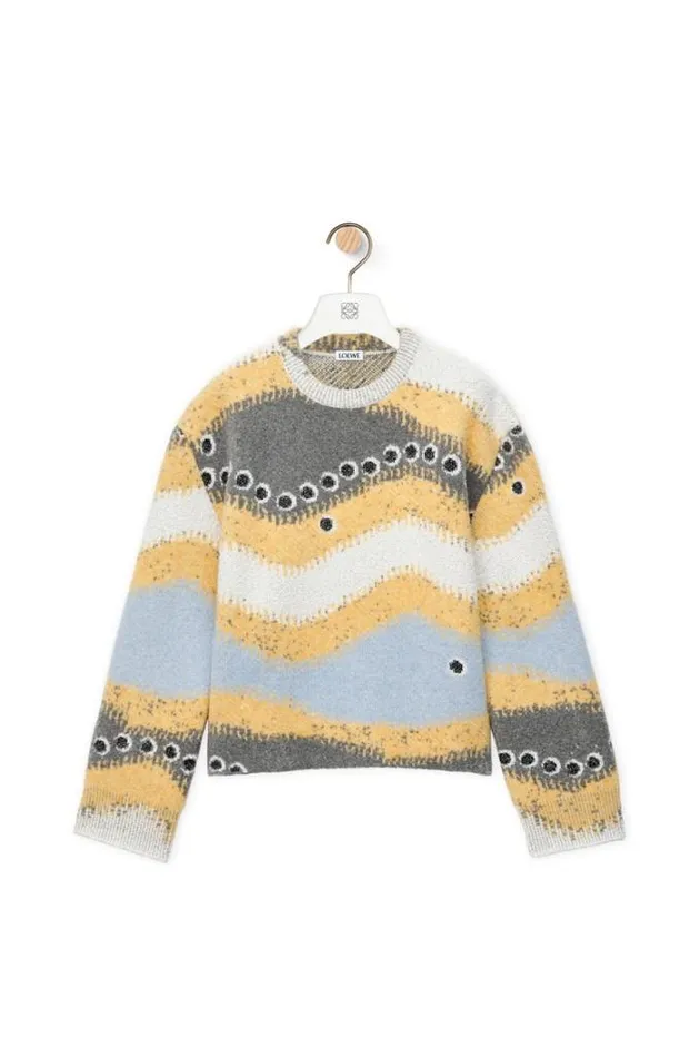 Loewe Sweater In Wool Blend Multicolor Women Knitwear