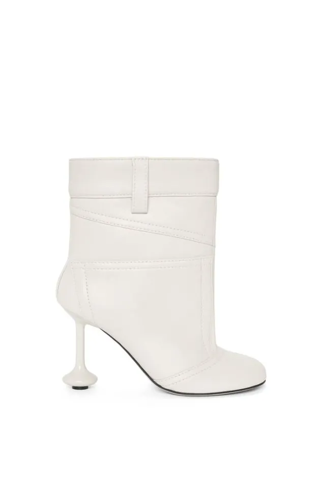Loewe Toy Ankle Bootie In Nappa Lambskin Anthurium White Women Boots and Ankle Boots