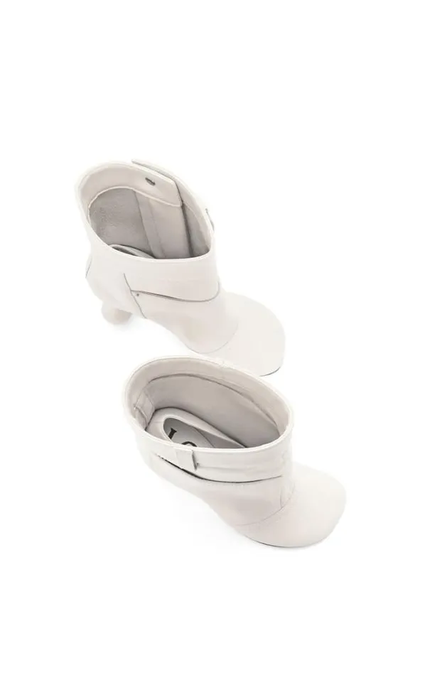 Loewe Toy Ankle Bootie In Nappa Lambskin Anthurium White Women Boots and Ankle Boots