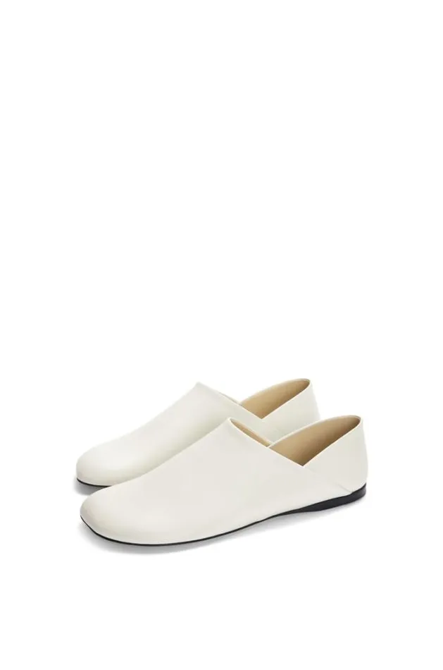 Loewe Toy Slipper In Goatskin White Women Flats