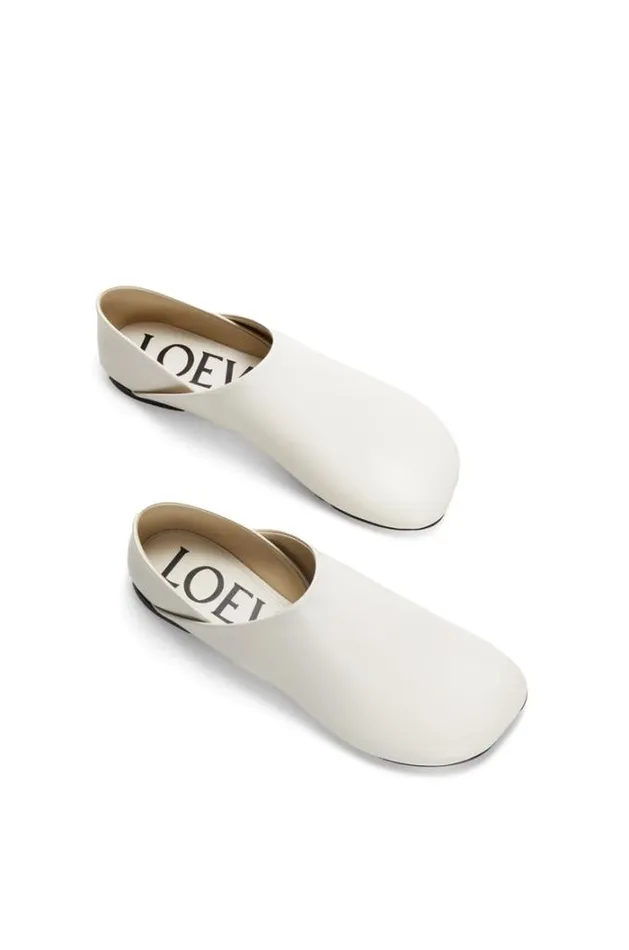 Loewe Toy Slipper In Goatskin White Women Flats