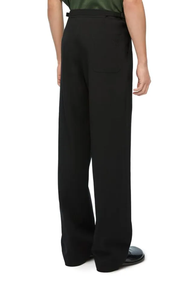 Loewe Trousers In Wool Black Men Trousers and Shorts