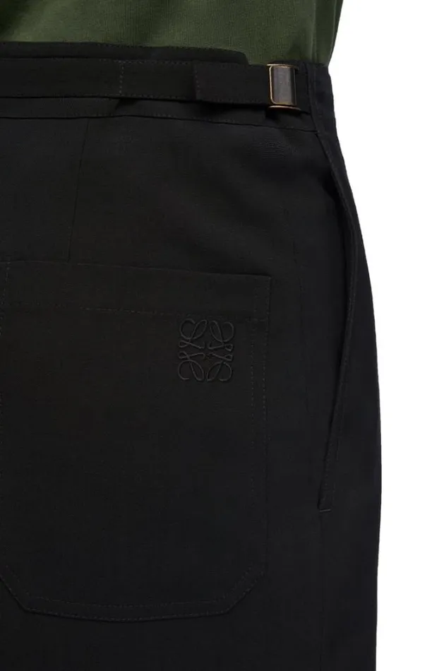 Loewe Trousers In Wool Black Men Trousers and Shorts
