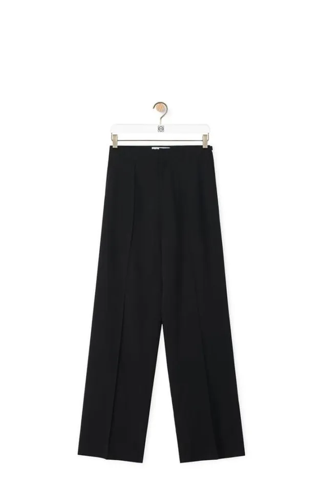 Loewe Trousers In Wool Black Men Trousers and Shorts
