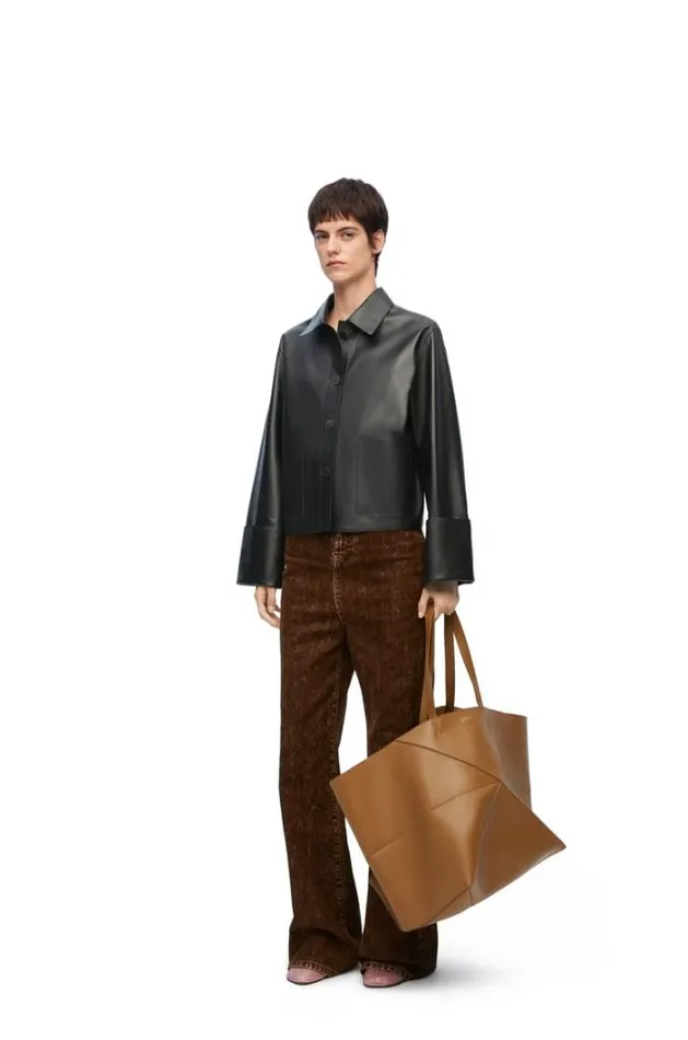 Loewe Turnup Jacket In Nappa Lambskin Black Women Jackets