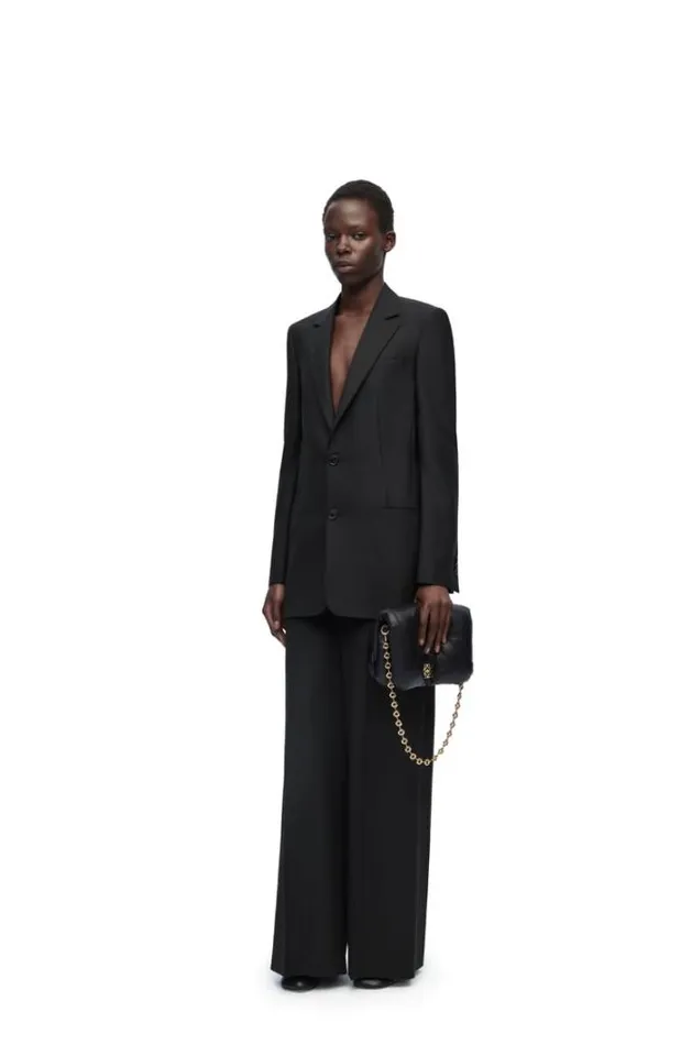 Loewe Tuxedo Trousers In Wool Black Women Trousers and Shorts