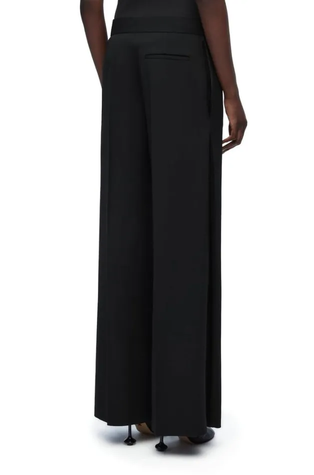 Loewe Tuxedo Trousers In Wool Black Women Trousers and Shorts