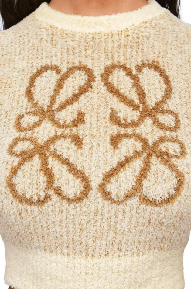 Loewe Vest In Cotton Blend Ecrucamel Women Knitwear