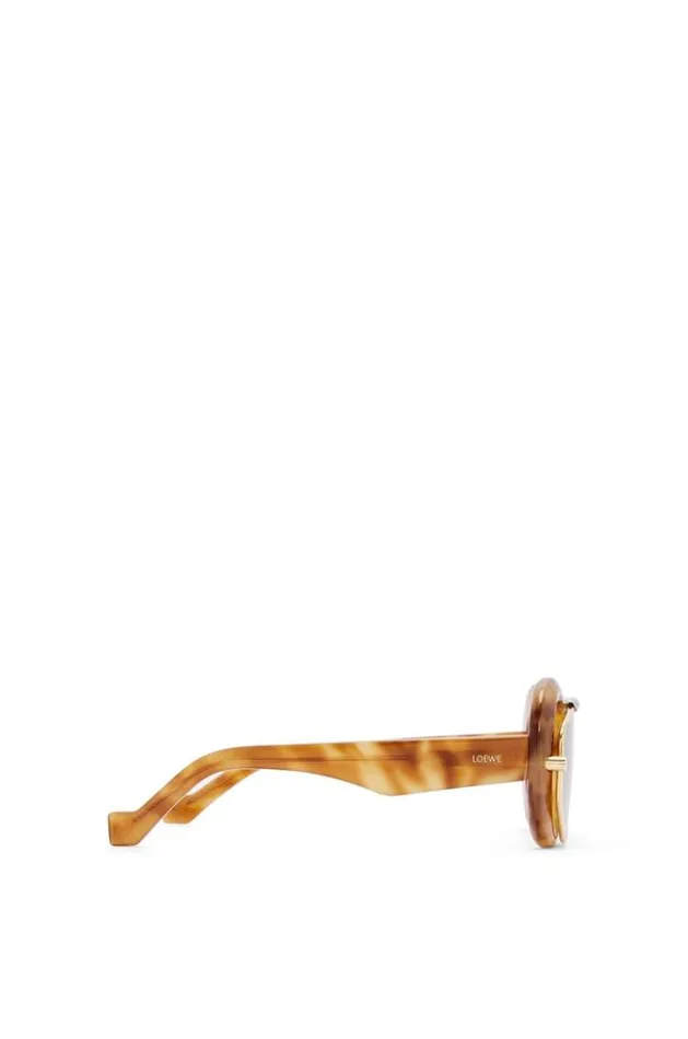 Loewe Wing Double Frame Sunglasses In Acetate And Metal Havanabrown Women Sunglasses