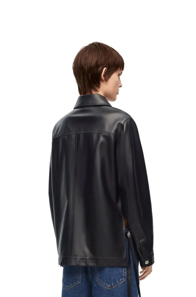 Loewe Workwear Jacket In Nappa Lambskin Black Women Leather