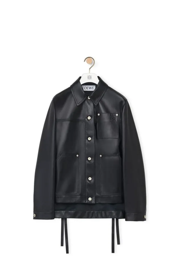 Loewe Workwear Jacket In Nappa Lambskin Black Women Leather