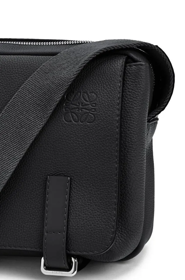 Loewe XS Military Messenger Bag In Soft Grained Calfskin Black Men Messenger Bags