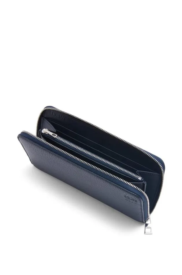 Loewe Zip Around Wallet In Soft Grained Calfskin Deep Navy Men Wallets