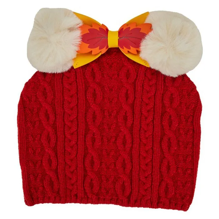 Loungefly Apparel Unisex Exclusive 8211 Disney Fall Minnie Mouse Pom Beanie
