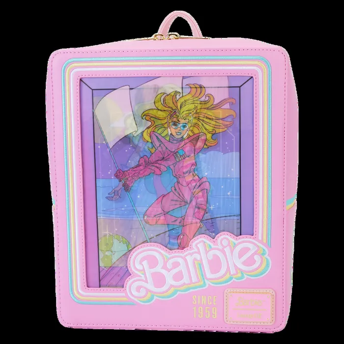 Loungefly Backpacks Unisex Barbie 65th Anniversary Doll Box Triple Lenticular Mini Backpack Loungefly Backpacks Unisex Barbie 65th Anniversary Doll Box Triple Lenticular Mini Backpack