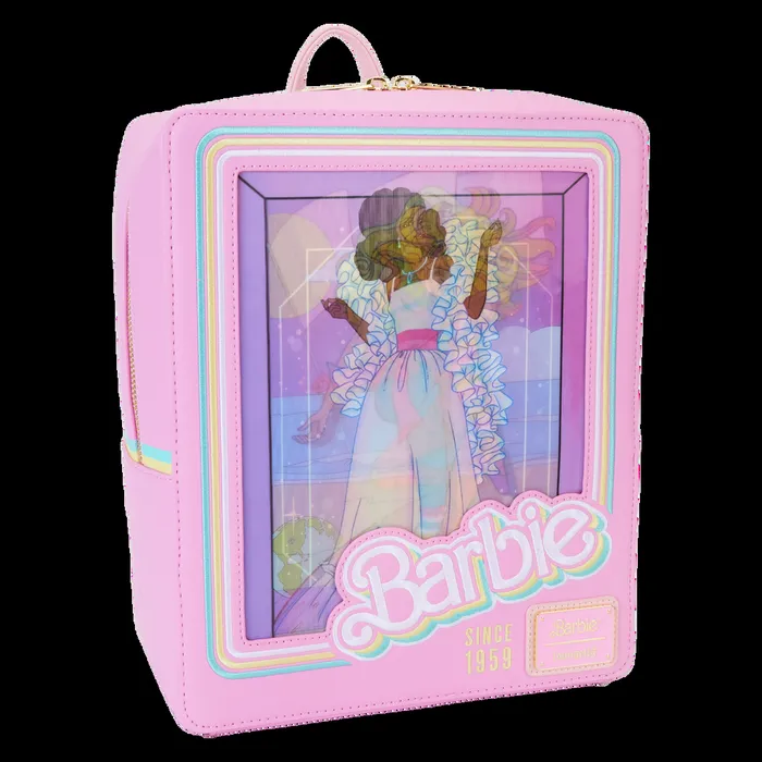 Loungefly Backpacks Unisex Barbie 65th Anniversary Doll Box Triple Lenticular Mini Backpack