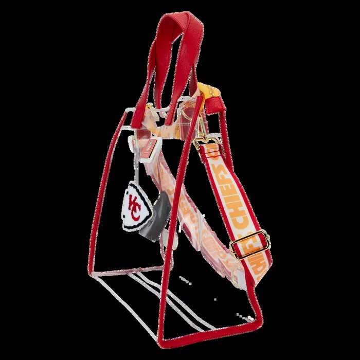Loungefly Backpacks Unisex NFL Kansas City Chiefs Clear Convertible Backpack and Tote Bag