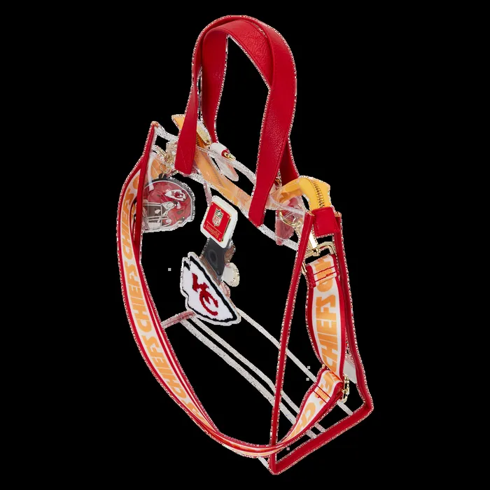 Loungefly Backpacks Unisex NFL Kansas City Chiefs Clear Convertible Backpack and Tote Bag