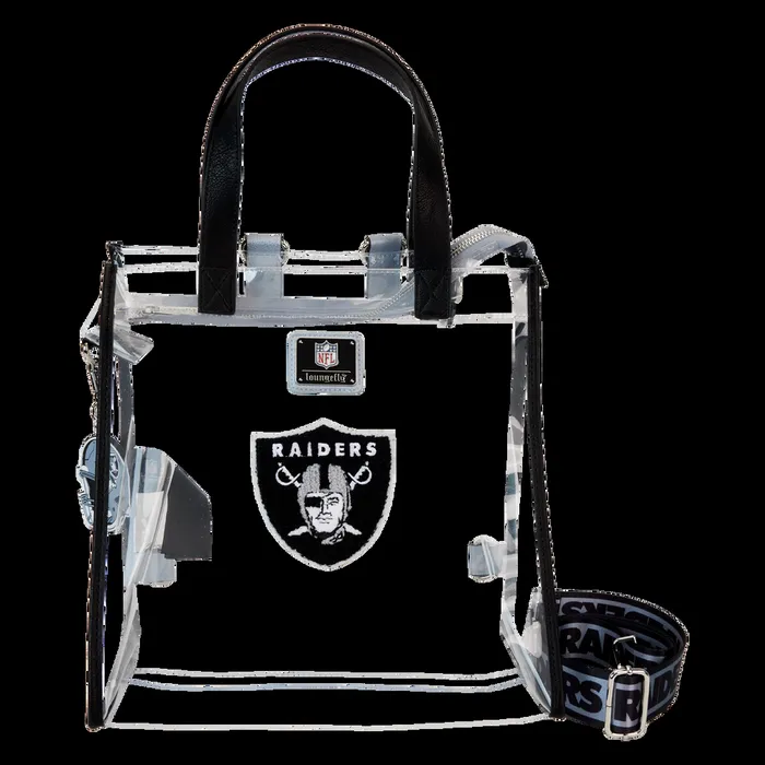 Loungefly Backpacks Unisex NFL Las Vegas Raiders Clear Convertible Backpack and Tote Bag