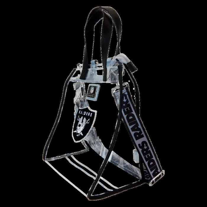 Loungefly Backpacks Unisex NFL Las Vegas Raiders Clear Convertible Backpack and Tote Bag