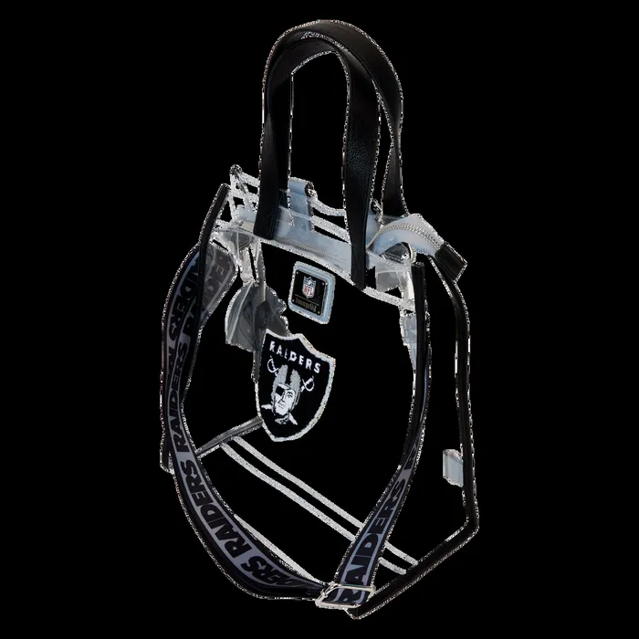 Loungefly Backpacks Unisex NFL Las Vegas Raiders Clear Convertible Backpack and Tote Bag