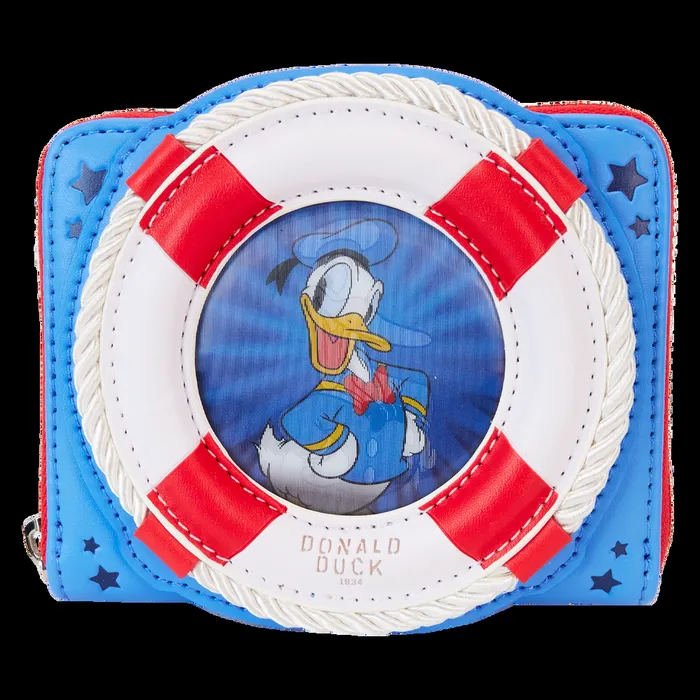 Loungefly Bags and Wallets Unisex Donald Duck 90th Anniversary Lenticular Zip Around Wallet Loungefly Bags and Wallets Unisex Donald Duck 90th Anniversary Lenticular Zip Around Wallet