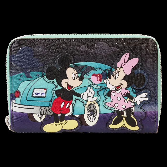 Loungefly Bags and Wallets Unisex Mickey and Minnie Date Night DriveIn Zip Around Wallet Loungefly Bags and Wallets Unisex Mickey and Minnie Date Night DriveIn Zip Around Wallet