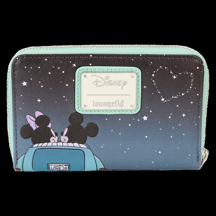 Loungefly Bags and Wallets Unisex Mickey and Minnie Date Night DriveIn Zip Around Wallet