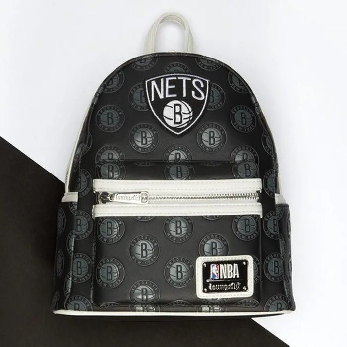 Loungefly Bags and Wallets Unisex NBA Brooklyn Nets Logo Mini Backpack