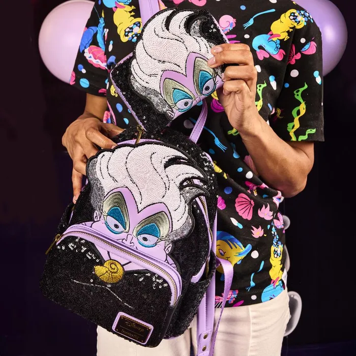 Loungefly Bags and Wallets Unisex The Little Mermaid 35th Anniversary Exclusive Ursula Sequin Cosplay Zip Around Wallet