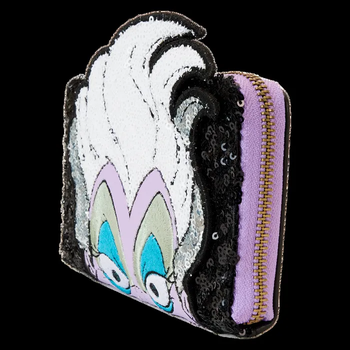 Loungefly Bags and Wallets Unisex The Little Mermaid 35th Anniversary Exclusive Ursula Sequin Cosplay Zip Around Wallet