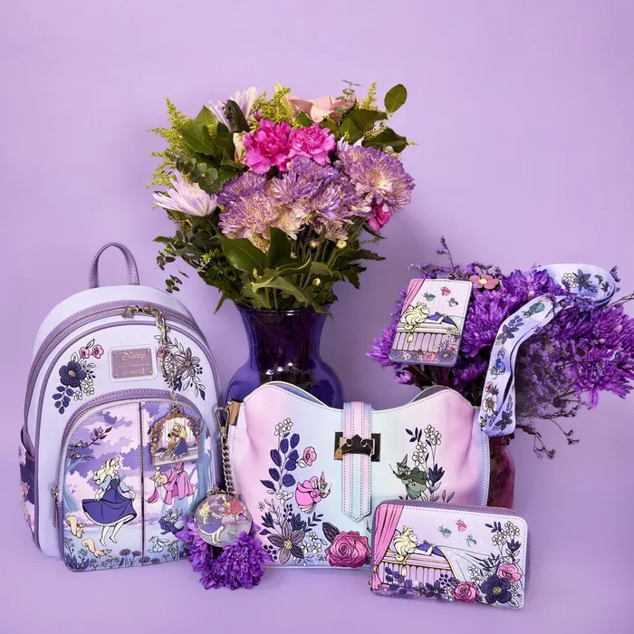 Loungefly Small Accessories Unisex Sleeping Beauty 65th Anniversary Floral Scene Lanyard With Card Holder Loungefly Small Accessories Unisex Sleeping Beauty 65th Anniversary Floral Scene Lanyard With Card Holder