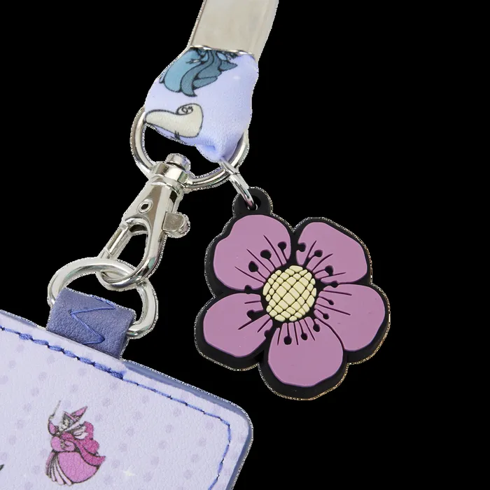 Loungefly Small Accessories Unisex Sleeping Beauty 65th Anniversary Floral Scene Lanyard With Card Holder Loungefly Small Accessories Unisex Sleeping Beauty 65th Anniversary Floral Scene Lanyard With Card Holder